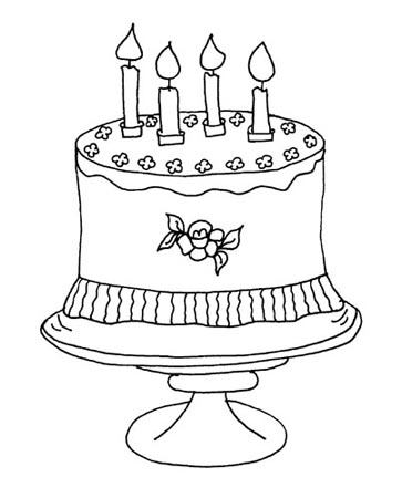 生日蛋糕简笔画:月亮过生日