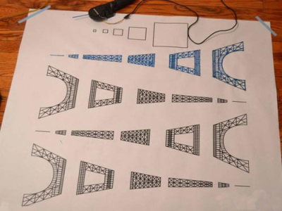 埃菲尔铁塔打印素材:纸上设计图图片