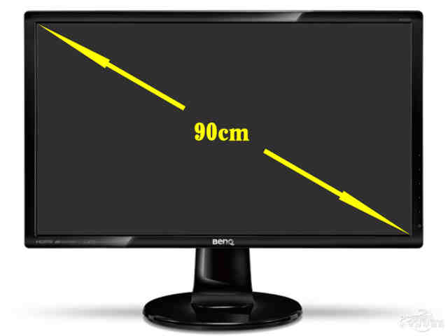 23寸显示器与27寸显示器尺寸对比(左为23寸 右27寸)