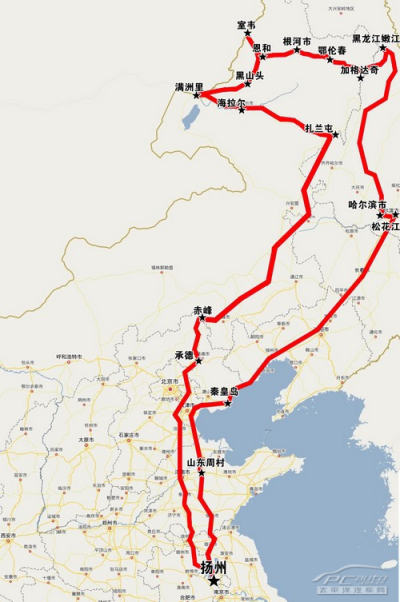 这段路中,承德到赤峰的这段300公里的路比较难走) 【扎兰屯市是隶属于