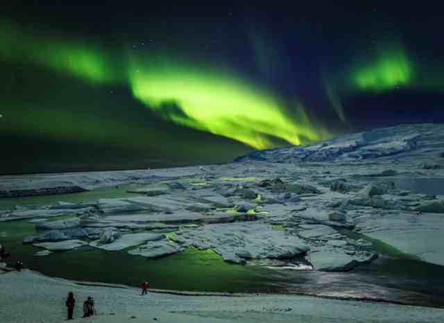 南极极光照片图片