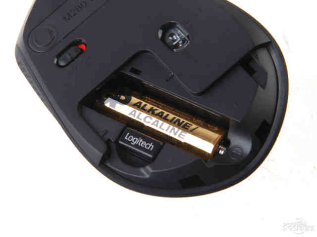 罗技m280无线鼠标电池仓配套有接收器收纳仓